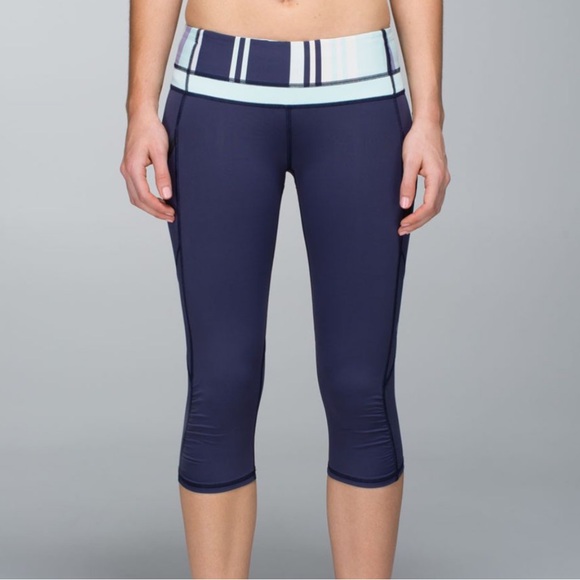Lululemon run a marathon crop blue purple size‎ 4 - Picture 1 of 15